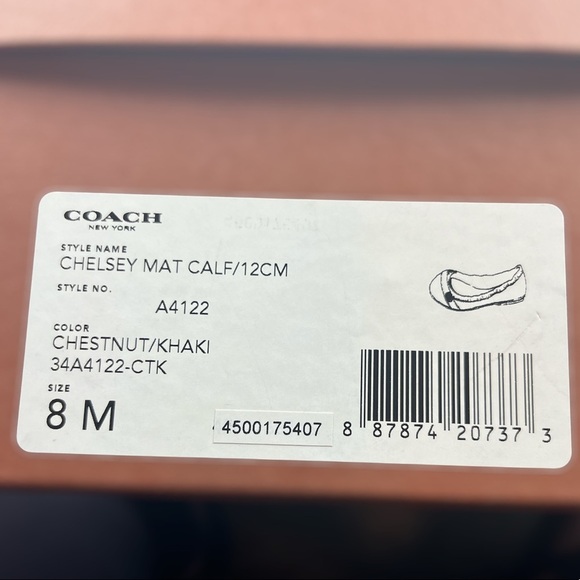 Coach Chelsey Chestnut Khaki Ballet Flats Gold Hardware Matte Calf Leather 8M - Picture 8 of 8